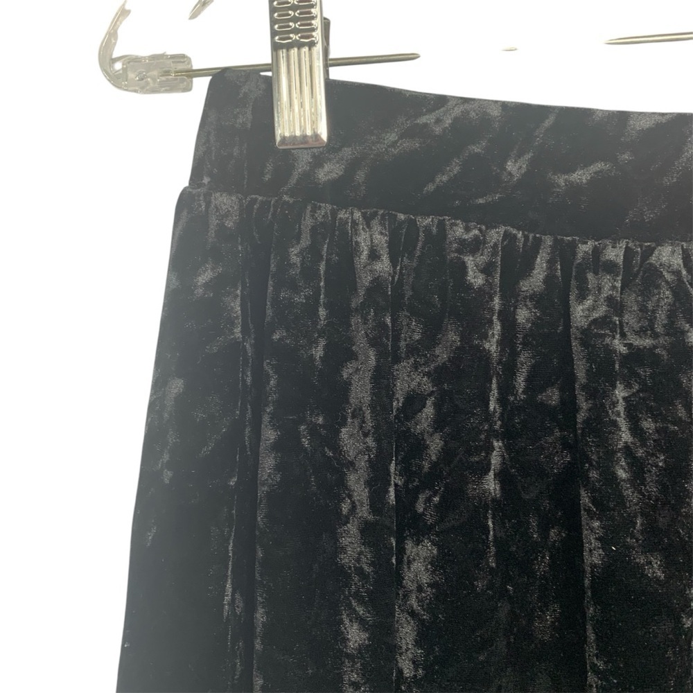 Mini Skirt Aline Skater Swing Skirt Crushed Velvet Whimsy Goth Fairy Black Lg/Sm - Picture 5 of 8